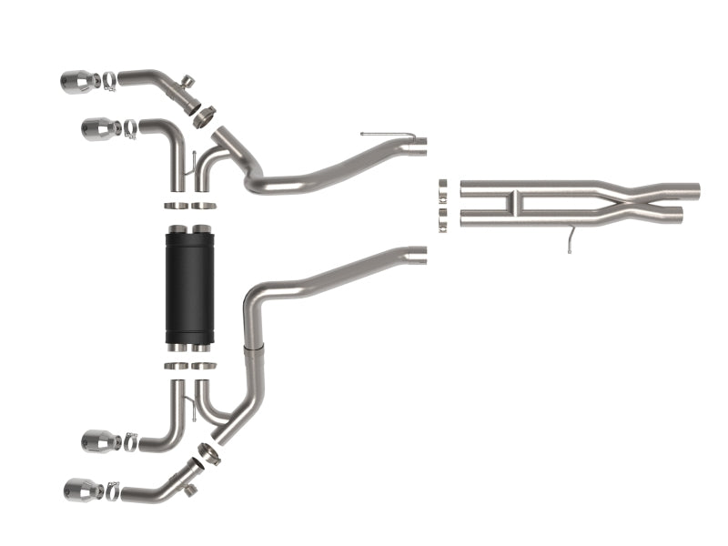aFe Vulcan Series 2.5in 304SS Cat-Back Exhaust 2021+ Jeep Wrangler 392 6.4L w/ Polished Tips 49-38098-P 49-38098-P Photo - Unmounted