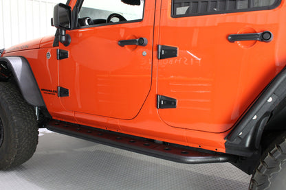 Fishbone Offroad 07-18 Jeep Wrangler JK 4 Door Steel Side Steps - Black Textured Powdercoat FB23070 FB23070 Photo - lifestyle view