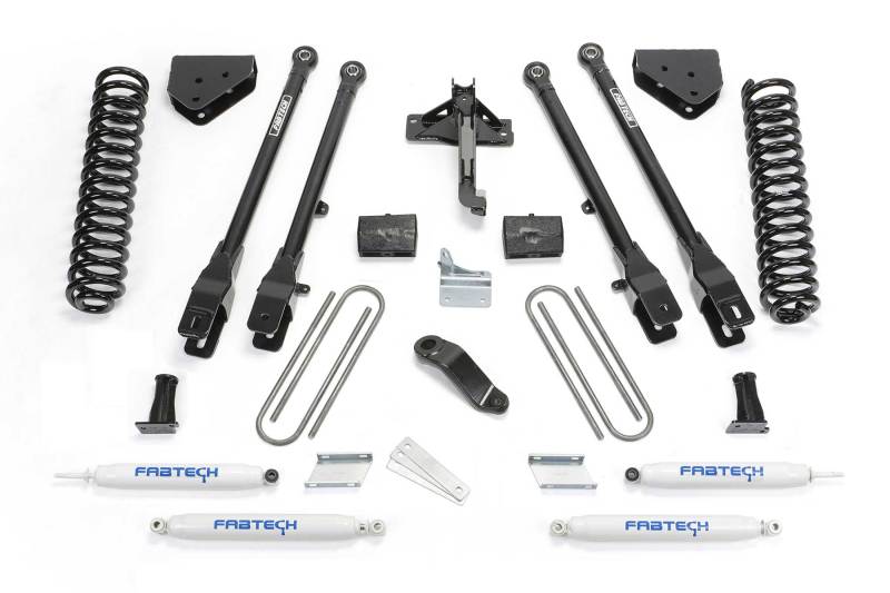 Fabtech 11-13 Ford F450/550 4WD 10 Lug 6in 4 Link System w/Perf. Shocks K2157 K2157 Photo - Primary