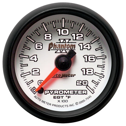 Autometer 2-1/16" Pyrometer, 0-2000 °F, Stepper Motor, Phantom II 7545 User 2
