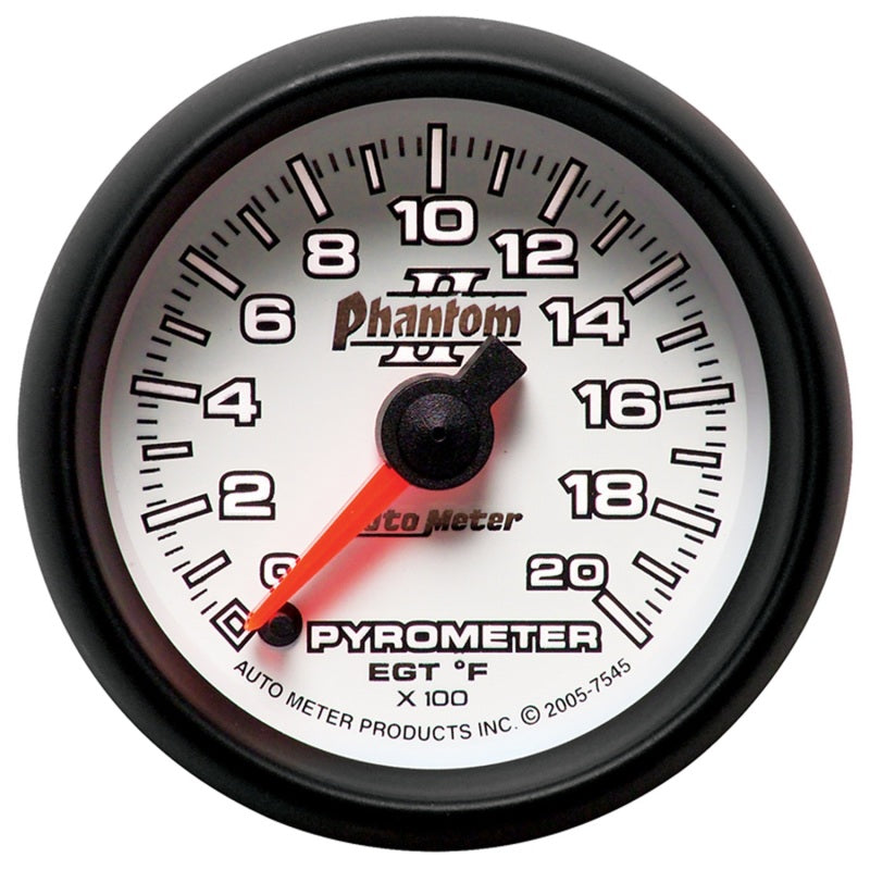 Autometer 2-1/16" Pyrometer, 0-2000 °F, Stepper Motor, Phantom II 7545 User 2