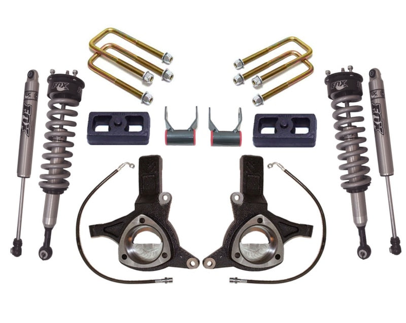 MaxTrac 16-18 GM C1500 2WD w/Stamped Steel Susp. 7in/4in MaxPro Elite Spindle Lift Kit w/FOX Shocks K881774F K881774F Photo - Primary