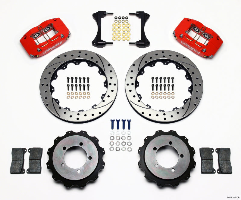 Wilwood Dynapro Radial Rear Kit 13.00in Drilled Red Mitsubishi EVO VIII 140-9286-DR 140-9286-DR Photo - Primary
