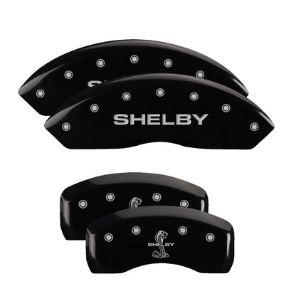 MGP 4 Caliper Covers Engraved Front Shelby Engraved Rear Tiffany Snake 10017SSBYBK Photo - Primary