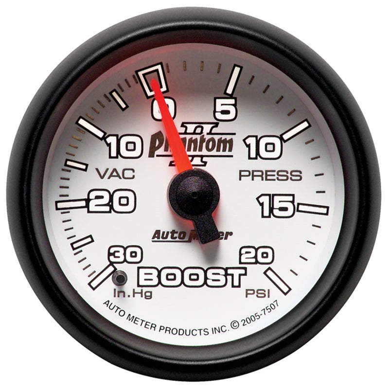 Autometer 2-1/16" Boost/Vacuum, 30 In Hg/20 Psi, Mechanical, Phantom II 7507 User 2