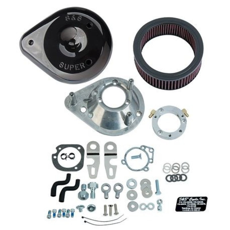 S&S Cycle Teardrop Air Cleaner Kit - Black 170-0307E