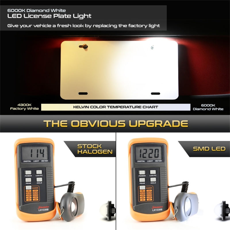 SPYDER Xtune 13-18 Subaru BRZ T10 Connector LED License Plate Bulb Assembly White 5500K LAC-LP-SWRX08 -Pair 9045127 9045127 Photo - Unmounted