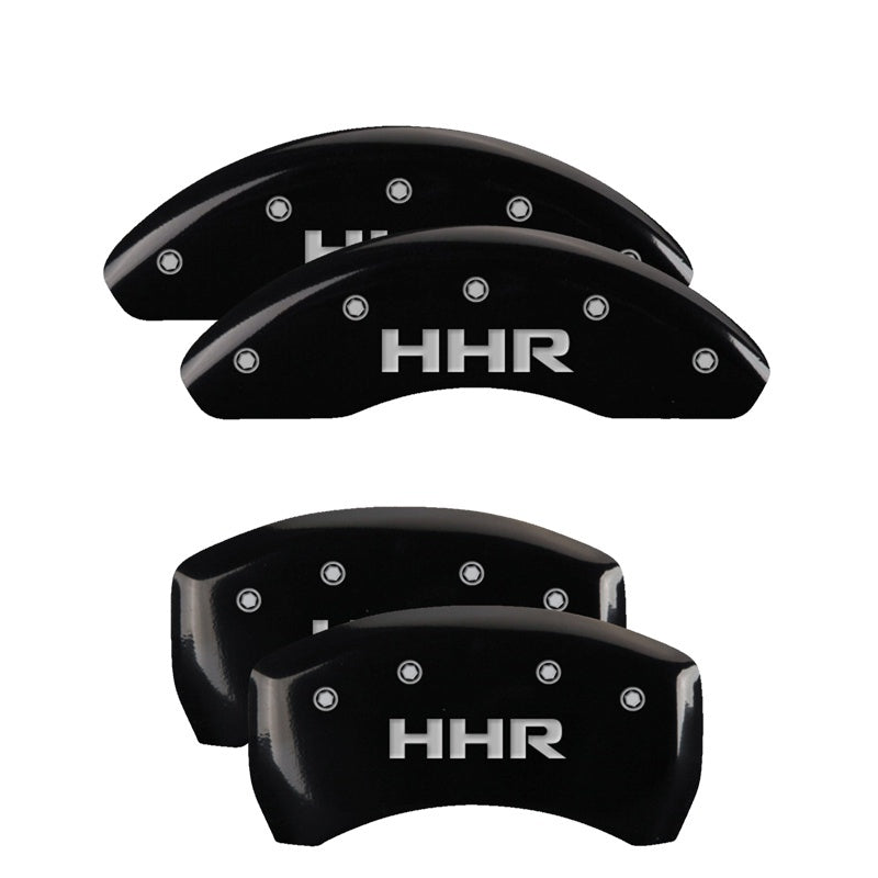 MGP 4 Caliper Covers Engraved Front & Rear HHR Black finish silver ch 14224SHHRBK 14224SHHRBK Photo - Primary