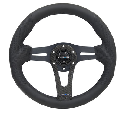 NRG Reinforced Steering Wheel- 320mm Sport Steering Wheel w/ Carbon center RST-002RCF Photo - Primary