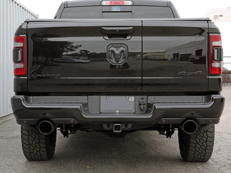 aFe Large Bore-HD 3 IN 409 Stainless Steel DPF-Back Exhaust System w/Black Tip RAM 1500 20-21 V6-3.0 49-42080-B 49-42080-B Photo - Mounted