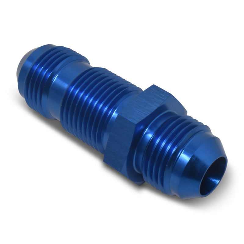 Russell -3 AN Straight Flare Bulkhead Adapters (Blue Finish) 661160 Photo - out of package