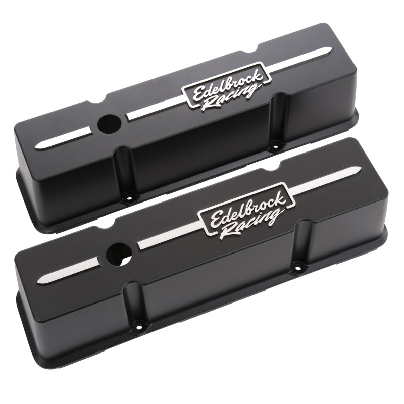 Edelbrock Valve Cover, Racing Series, Chevrolet, 1959-1986 262-400 CID V8, Tall 41643 Photo - out of package