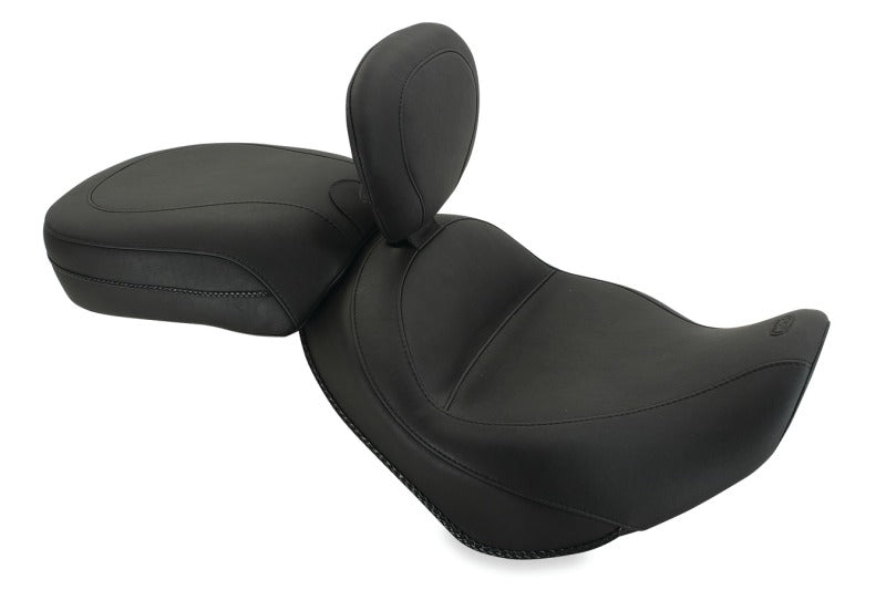 Mustang Motorcycle Mustang 02-08 Triumph America,03-08 Speedmaster, Std Touring 2PC Seat w/Driver Backrest - Black 79005 79005 Photo - Primary