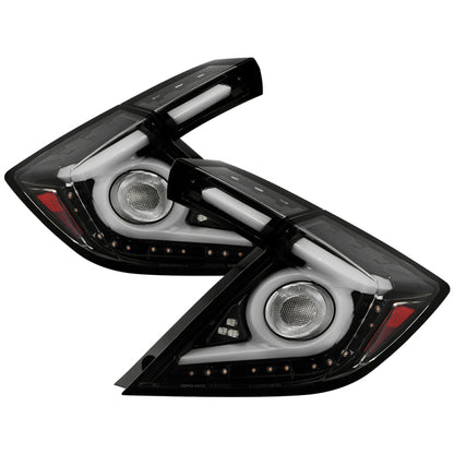 SPYDER 16-19 Honda Civic 5 Door Hatchback Light Bar LED Tail Lights - Black Chrome(ALT-YD-HC16HB-BC) 5088819 5088819 Photo - Primary