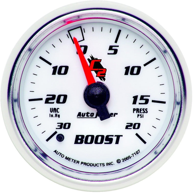 Autometer Gauge, Vac/Boost, 2 1/16", 30inHg-20Psi, Mechanical, C2 7107 Photo - Primary