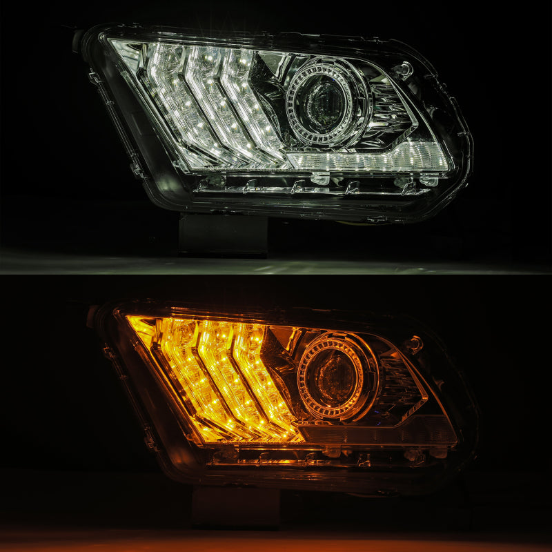 AlphaRex 10-12 Ford Mustang PRO-Series Projector Headlights Plank Style Chrome w/Top/Bottom DRL 880111 880111 User 4