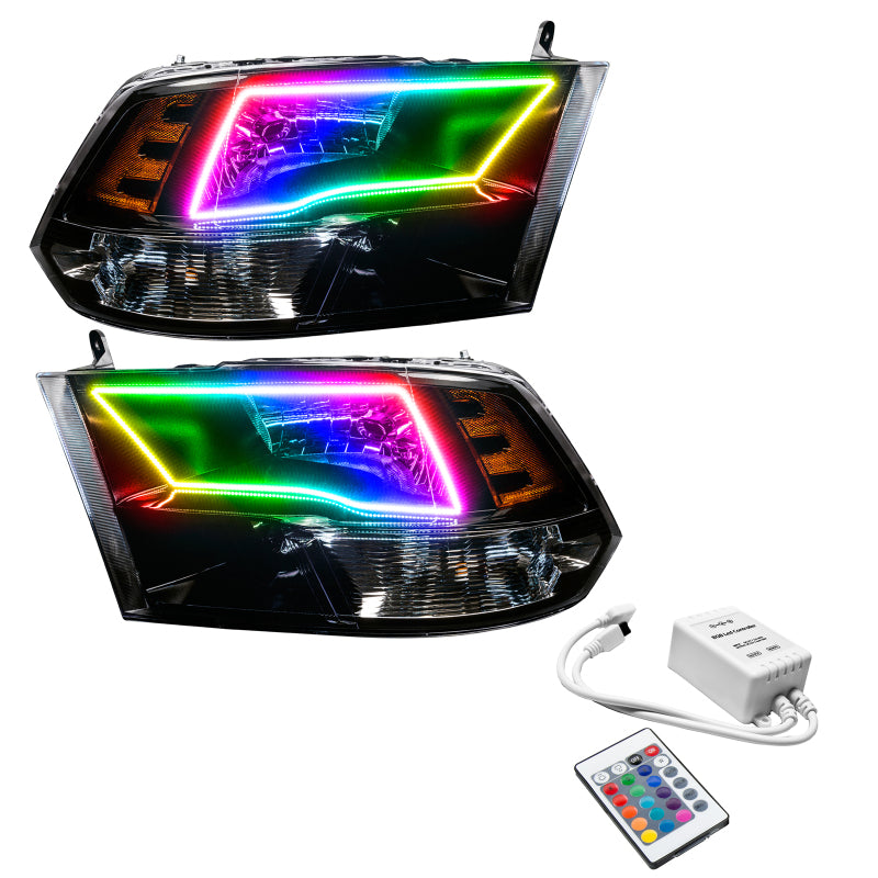 ORACLE Lighting Oracle 09-17 RAM 1500 Quad Pre-Assembled Headlights Black Housing - ColorSHIFT w/ Simple Controller 7121-504 7121-504 Photo - Primary