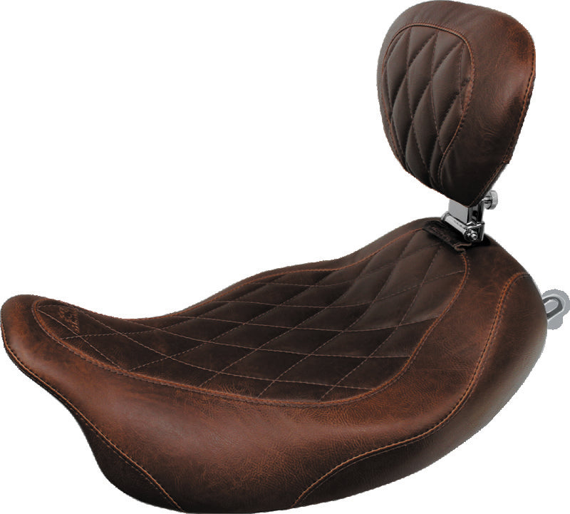 Mustang Motorcycle Mustang 97-07 Harley Rd King,06-07 Str Glide,00-05 Eagle Wide Tripper Solo Seat - Brown 79811 79811 Photo - Primary