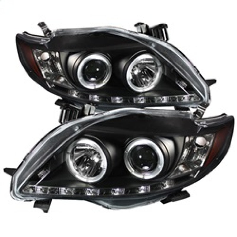 Spyder Toyota Corolla 09-10 Projector Headlights LED Halo DRL Blk High H1 Low H1 PRO-YD-TC09-DRL-BK 5032515 5032515 Photo - Primary