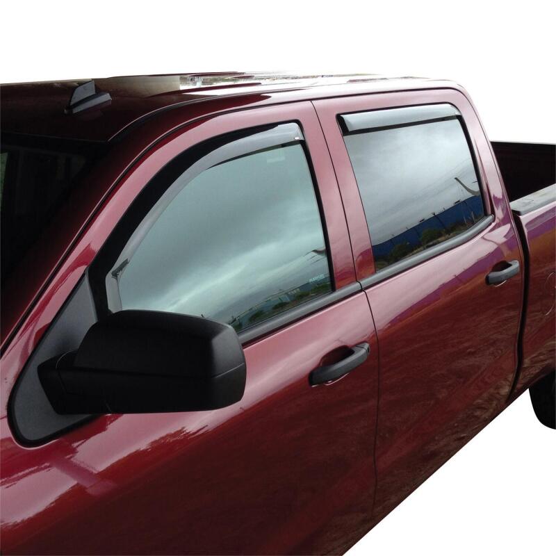 Westin 2014-2018 Chevy Silverado 1500 Crew Cab Wade In-Channel Wind Deflector 4pc - Smoke 72-39415 72-39415 Photo - Mounted