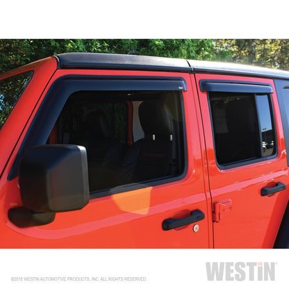 Westin 2018-2019 Jeep Wrangler JL Unlimited Wade Slim Wind Deflector 4pc - Smoke 72-51404 72-51404 Photo - Mounted