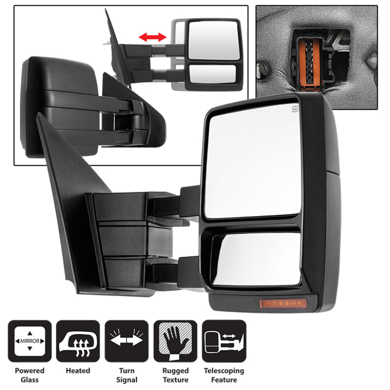 SPYDER Xtune Ford F150 04-06 Power Heated Amber LED Signal Telescoping Mirror Right MIR-FF15004S-PWH-AM-R 9935374 9935374 Photo - Primary