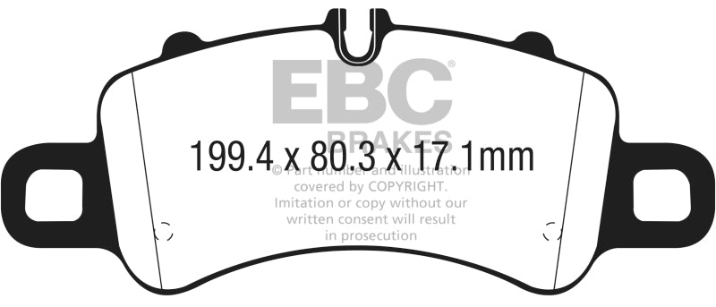 EBC 2016+ Porsche Boxster 718 (Iron Rotors Only) 2.5L Turbo Yellowstuff Front Brake Pads DP42307R DP42307R Photo - Primary