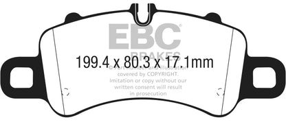 EBC 2016+ Porsche 911 (991/2 w/Cast Iron Rotors) 3.0TT Carrera Bluestuff Front Brake Pads DP52307NDX DP52307NDX Photo - Primary