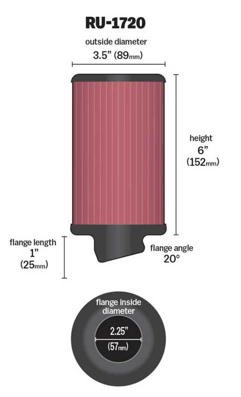 K&N Engineering KN Universal Air Filter Air Filters Air Filters - Universal Fit main image