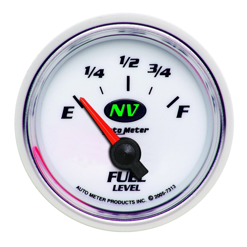 Autometer NV 2-1/16in 0 Ohms - Empty To 90 Ohms - Full Electric Fuel Level Gauge 7313 7313 Photo - Primary
