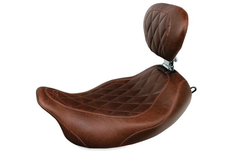Mustang Motorcycle Mustang 97-07 Harley Rd King,06-07 Str Glide,00-05 Eagle Wide Tripper Solo Seat - Brown 79811 79811 Photo - Primary