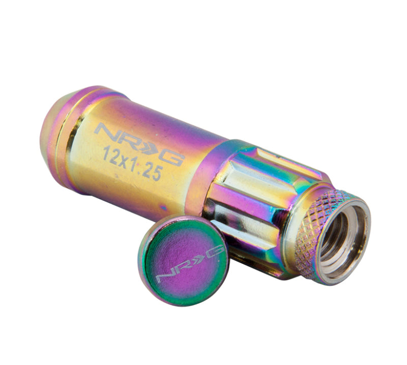 NRG M12 x 1.5 New Steel Lug Nut w/ Dust Cap Cover Set 21 Pc Neochrome LN-LS700MC-21 Photo - Primary