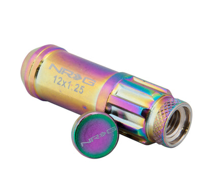NRG M12 x 1.5 New Steel Lug Nut w/ Dust Cap Cover Set 21 Pc Neochrome LN-LS700MC-21 Photo - Primary