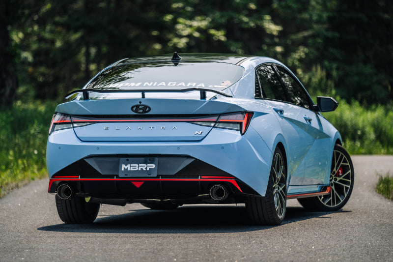 MBRP 22-23 Hyundai Elantra N 2.0L Turbo T304  5in OD CF Tips Dual Outlet 3in Cat Back Exhaust S47103CF S47103CF Photo - lifestyle view