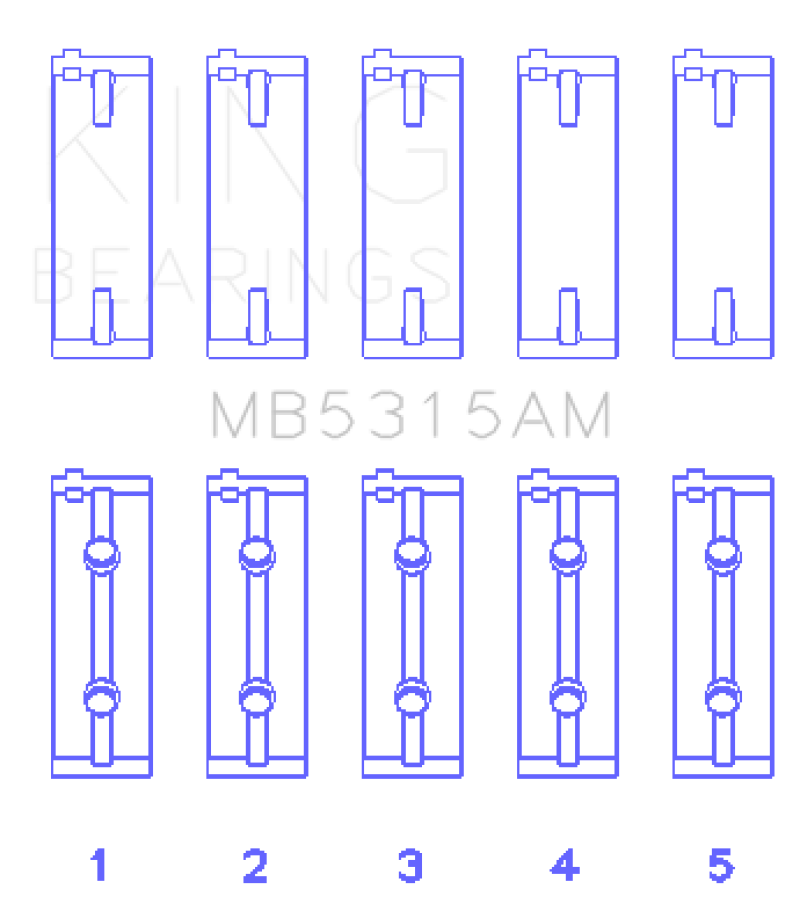 King Engine Bearings King Mitsubishi 4G63T/4G64 (Size 0.75) Main Bearing Set MB5315AM0.75 MB5315AM0.75 Photo - Primary