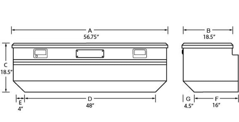 Tradesman Aluminum Flush Mount Truck Tool Box (56in.) - Black 79456