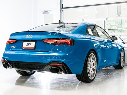 AWE Tuning Audi B9.5 RS 5 Coupe Non-Resonated Touring Edition Exhaust - RS-Style Diamond Black Tips 3015-33123 3015-33123 Photo - Mounted