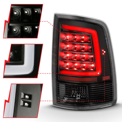 ANZO 2009-2018 Dodge Ram 1500 LED Taillight Plank Style Black w/Clear Lens 311318 311318 Photo - Unmounted
