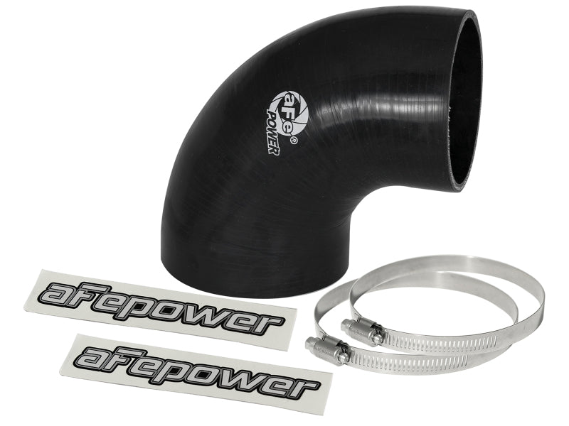 aFe Coupling Kit: (4" x 3-1/2")ID x 90 Deg. Elbow Reducer (Silicone) 59-00065 Photo - Primary