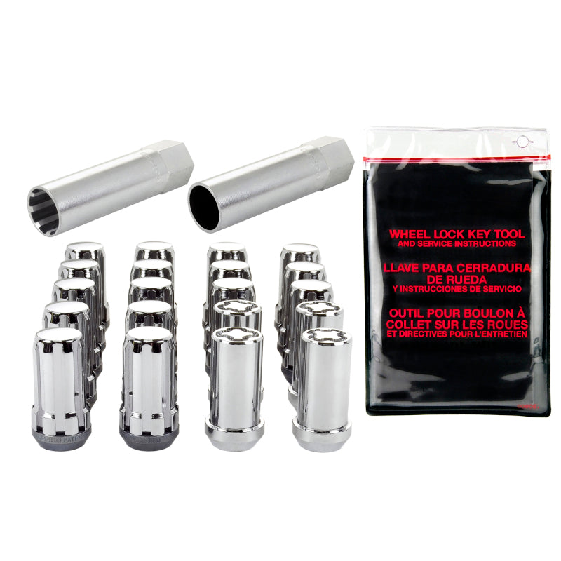 McGard SplineDrive Tuner 5 Lug Install Kit w/Locks & Tool (Cone) M14X1.5 / 22mm Hex - Chrome 65515 65515 Photo - out of package