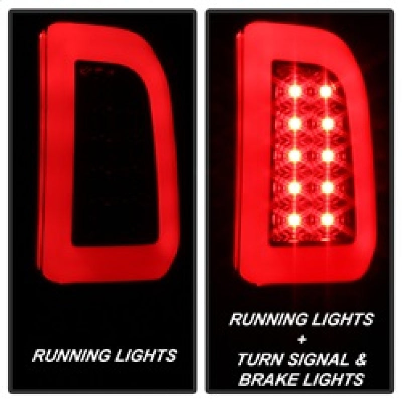 Spyder 08-16 Ford Super Duty F-250 V3 Light Bar LED Tail Lights - Blk Smoke ALT-YD-FS07V3-LBLED-BSM 5084729 5084729 Photo - Primary