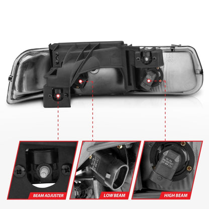 Anzo 1999-2002 Chevrolet Silverado 1500 Crystal Headlights Chrome 111011 Photo - Unmounted