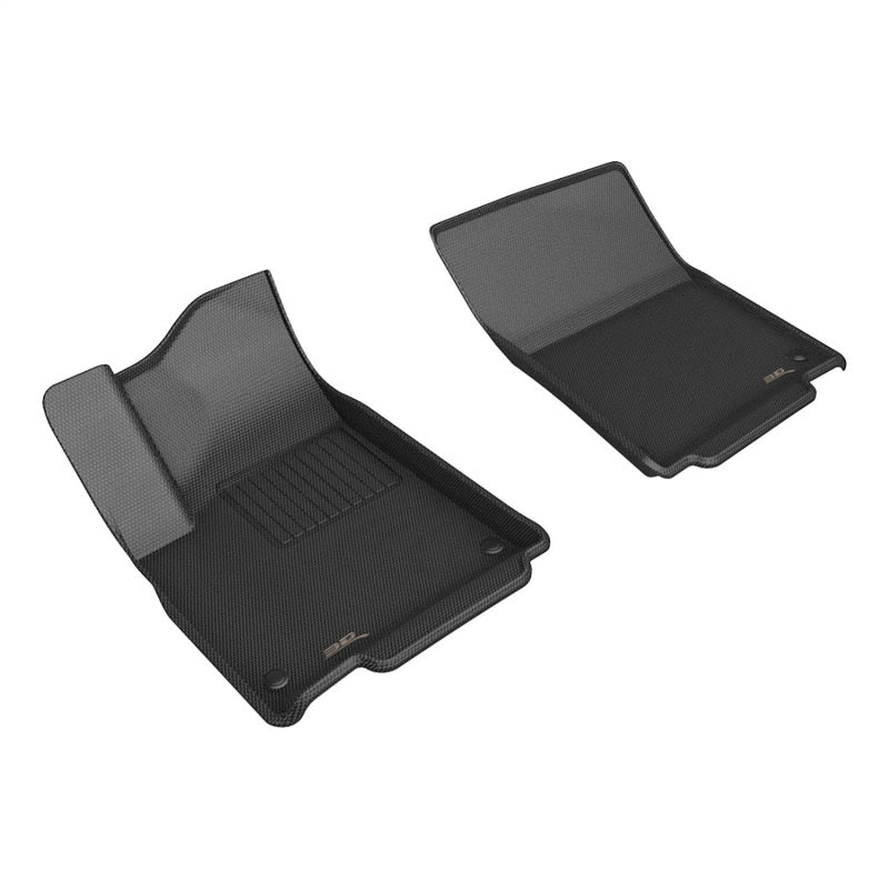 3D MAXpider 22-23 Rivian R1S Kagu 1st Row Floormats - Black L1RI00011509