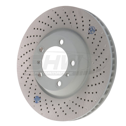 SHW Performance SHW 04-08 Porsche 911 GT3 3.6L w/o Ceramic Brakes Right Front Cross-Drilled Monobloc Brake Rotor PFR33009 PFR33009 Photo - Primary