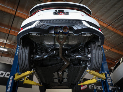 aFe Takeda 2.5in 304SS Cat-Back Exhaust System 17-20 Honda Civic SI Coupe L4-1.5L (t) - BL Flame Tip 49-36620-L 49-36620-L Photo - Mounted
