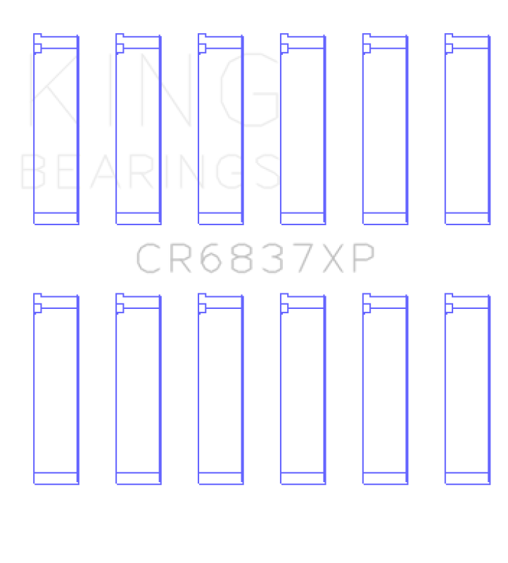 King Honda J30 / J35 Connecting Rod Bearing Set (Set of 6) CR6837XP CR6837XP Photo - Primary