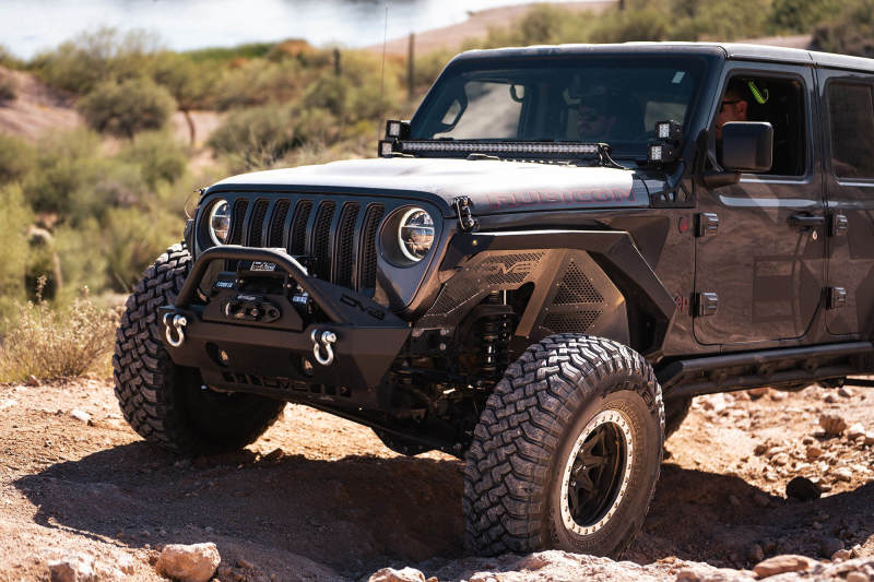 DV8 Offroad 2018+ Jeep Wrangler JL Front Inner Fenders - Black INFEND-03FB INFEND-03FB Photo - Mounted