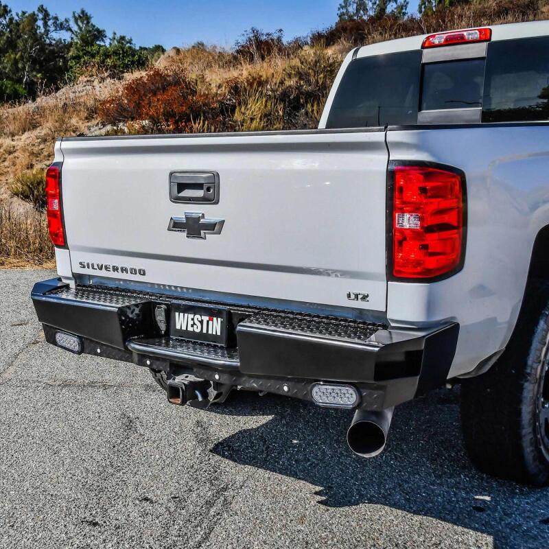 Westin 14-18 Chevrolet Silverado HDX Bandit Rear Bumper - Black 58-341155 58-341155 Photo - Mounted