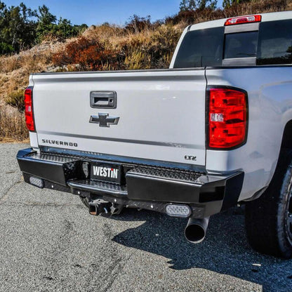 Westin 14-18 Chevrolet Silverado HDX Bandit Rear Bumper - Black 58-341155 58-341155 Photo - Mounted