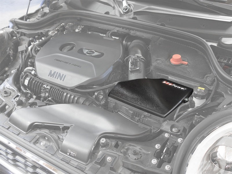 aFe Magnum FORCE Stage-2 Intake System Cover Black MINI Cooper S (F55/F56) 54-12868-B Photo - Mounted